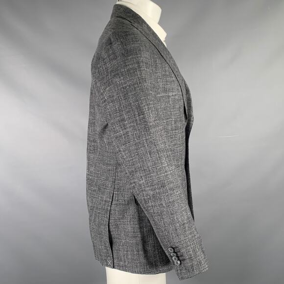 JOSEPH ABBOUD Size 40 Grey White Woven Wool Linen Sport Coat - Picture 3 of 10